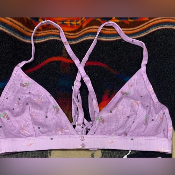 NWT For Love and Lemons Size XL Lavender Floral Bra & Set - Picture 9 of 12